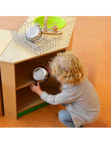 MASTERKIDZ medinė kampinė virtuvės spintelė vaikams - Žaislas