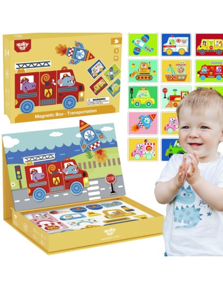 TOOKY TOY Montessori-Legespiel 80-tlg. – Magnetisches Kästchen für Kinder
