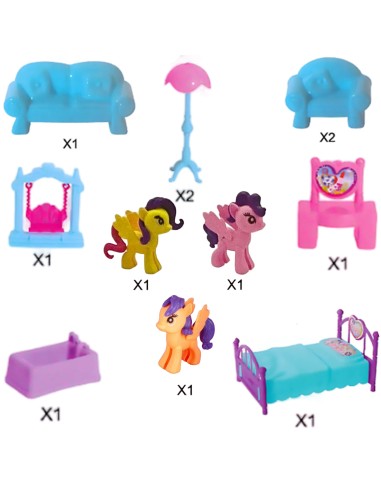 PONY FANTASY VILLA Dollhouse 120 pcs - Toy
