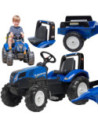 FALK Duży Traktor z przyczepką New Holland