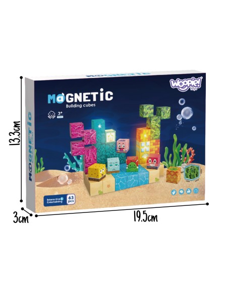 Woopie Magnetic Blocks 63 pcs | Ocean Adventure 3D