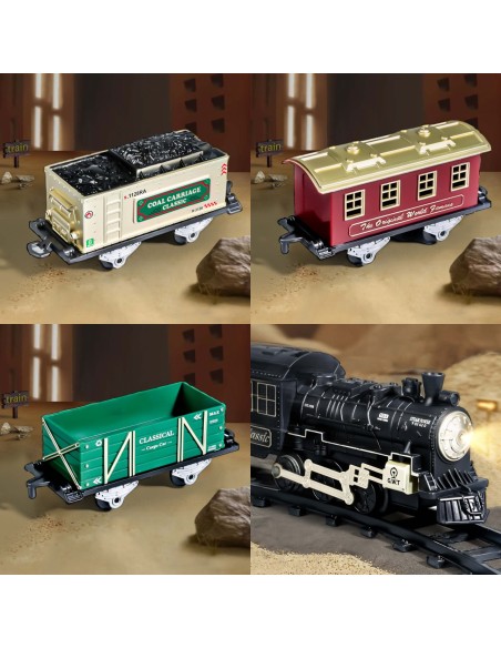 WOOPIE klasikinis garo traukinys, lokomotyvas, kelio XXL – žaislas vaikams