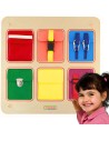 Holz-Manipulationstafel von MASTERKIDZ – Flex mit Schnallen