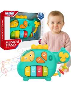 WOOPIE Interaktives Keyboard, Helikopter mit Elefant, Musik 18m+