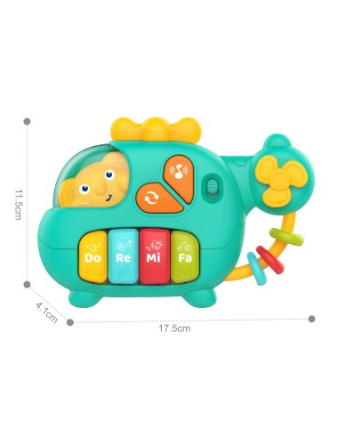 WOOPIE Interaktives Keyboard, Helikopter mit Elefant, Musik 18m+
