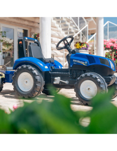 FALK Duży Traktor z przyczepką New Holland