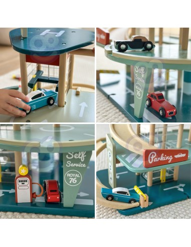 CLASSIC WORLD Multi-Story Parking with Cars, Helicopter and Car Wash