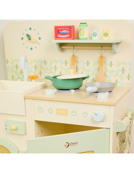 CLASSIC WORLD XXL Wooden Kitchen with Washing Machine and Accessories