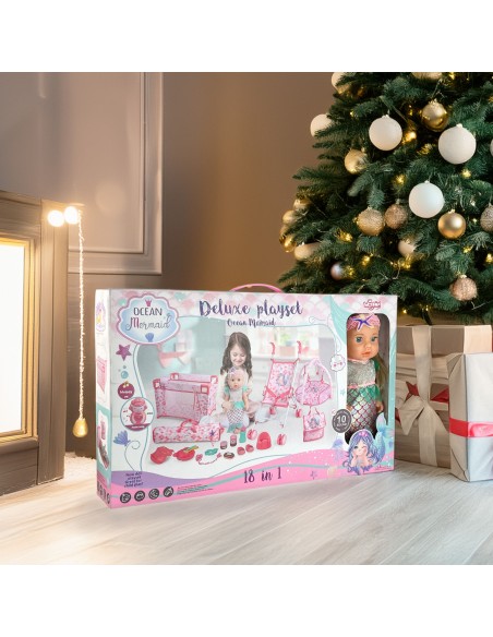 Mermaid Doll Deluxe Playset 18in1 WOOPIE – Stroller Crib Sound