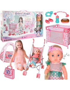 Lalka Syrenka Deluxe Playset 18w1 WOOPIE – Wózek Łóżeczko Dźwięk