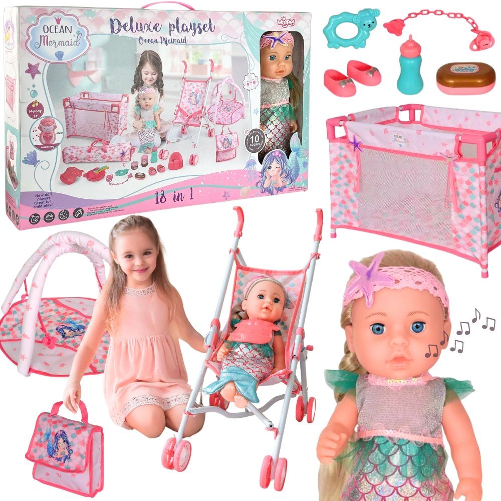 WOOPIE ROYAL Interaktiv docka Sjöjungfru 36 cm 18-delars set