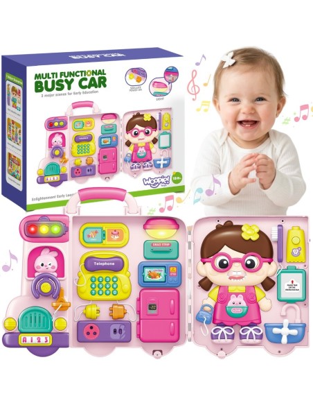 WOOPIE Busy Car Manipulation Board 3in1 Interactive Suitcase