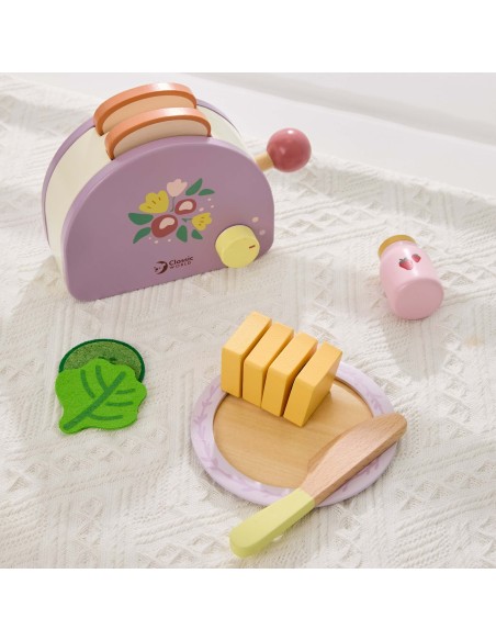 Holz-Frühstückstoaster CLASSIC WORLD mit Zubehör 13-tlg.