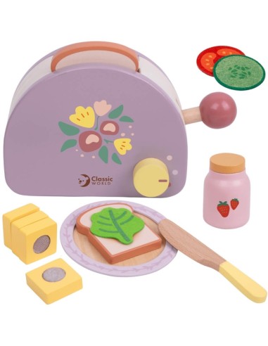 Holz-Frühstückstoaster CLASSIC WORLD mit Zubehör 13-tlg.