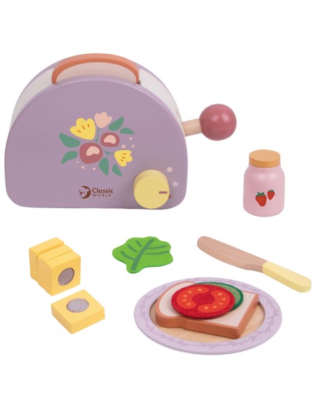 Holz-Frühstückstoaster CLASSIC WORLD mit Zubehör 13-tlg.