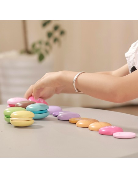 VIGA Holz bunte Plätzchen Macarons (8 Stück) – Set