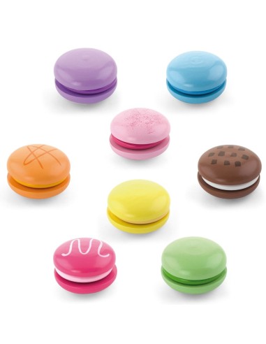 VIGA Holz bunte Plätzchen Macarons (8 Stück) – Set