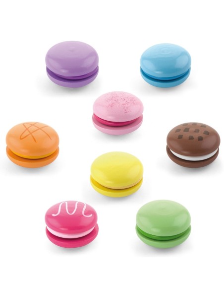 VIGA Holz bunte Plätzchen Macarons (8 Stück) – Set