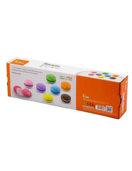 VIGA Holz bunte Plätzchen Macarons (8 Stück) – Set