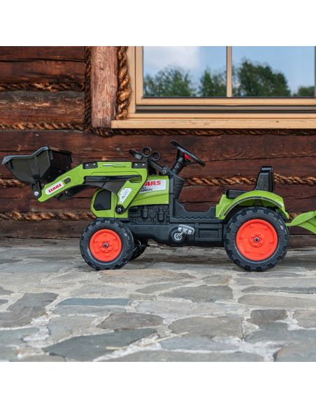Falk Traktor Claas z Przyczepą i Łyżką na pedały
