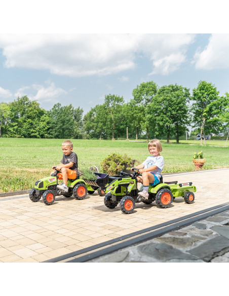Falk Traktor Claas z Przyczepą i Łyżką na pedały