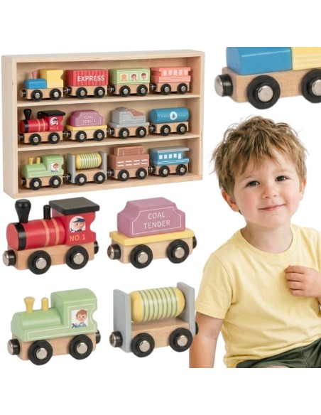 Holzfahrzeuge Magnet-Waggons TOOKY TOY – Spielzeug für Kinder