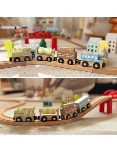 Holzfahrzeuge Magnet-Waggons TOOKY TOY – Spielzeug für Kinder