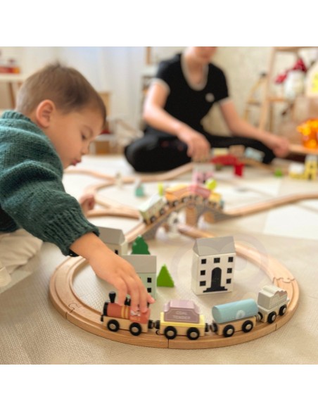 Holzfahrzeuge Magnet-Waggons TOOKY TOY – Spielzeug für Kinder