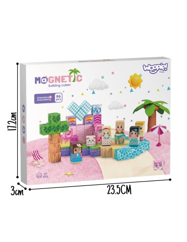 WOOPIE Klocki Magnetyczne Sześciany 86el 3D - Zestaw Magnesów dla Dzieci
