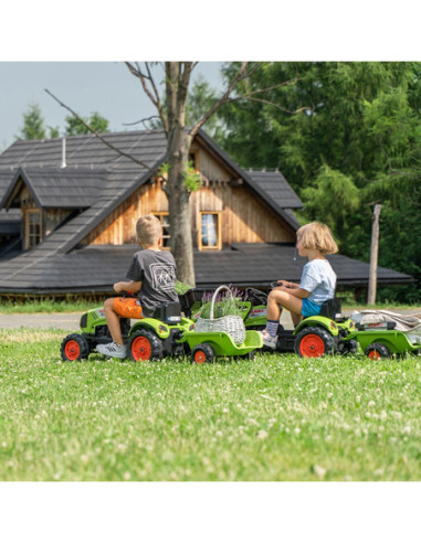 Falk Traktor Claas z Przyczepą i Łyżką na pedały