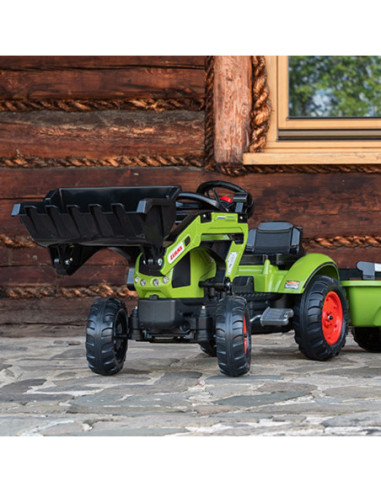 Falk Traktor Claas z Przyczepą i Łyżką na pedały