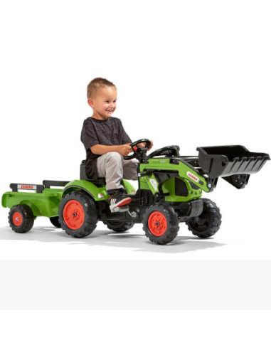 Falk Traktor Claas z Przyczepą i Łyżką na pedały