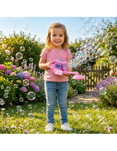 WOOPIE Handrasenmäher Seifenblasen Pink 60 cm