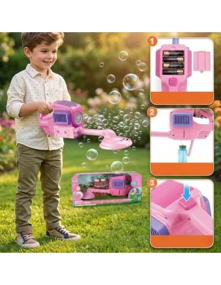 WOOPIE Handrasenmäher Seifenblasen Pink 60 cm