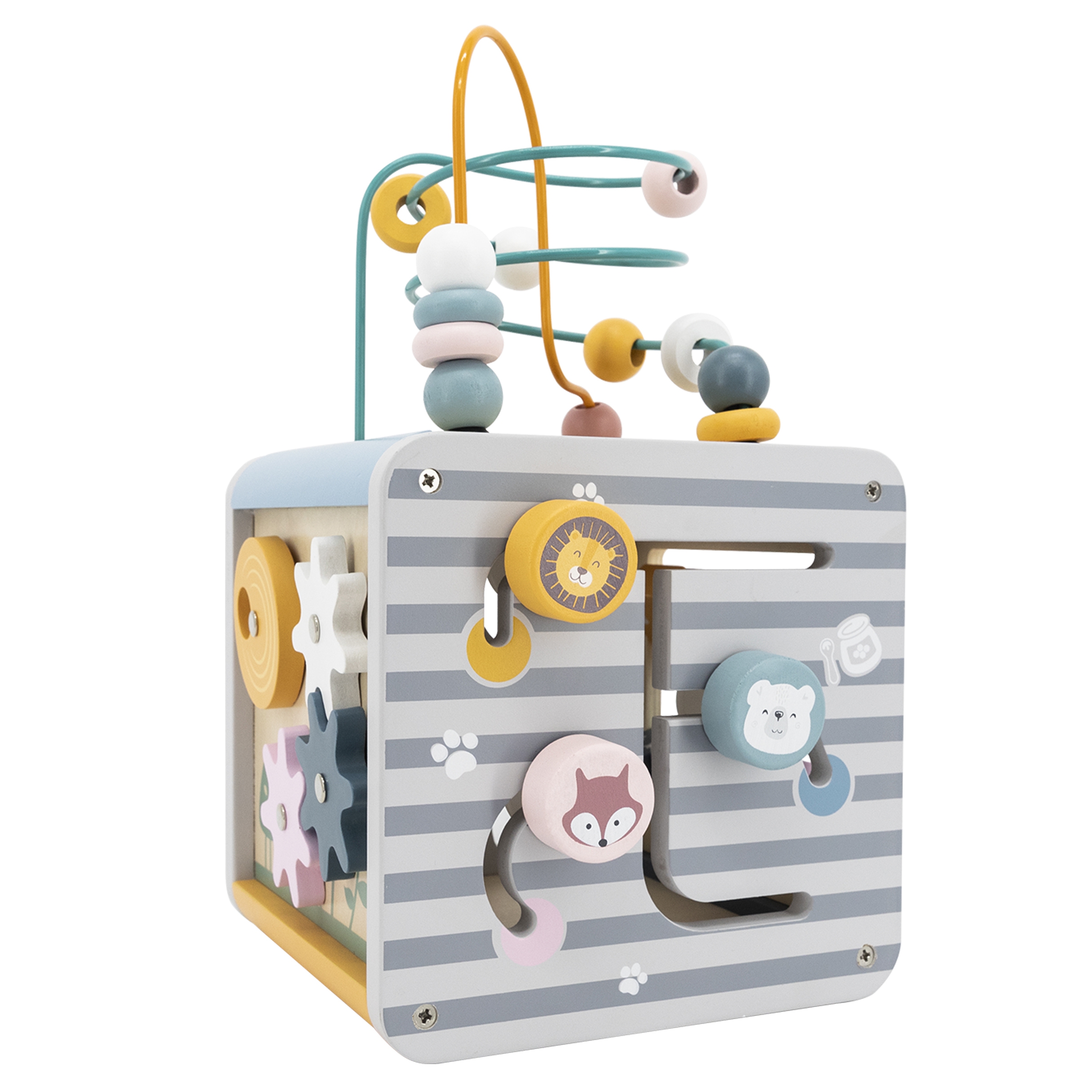 Polarb activity box drewniane edukacyjne centrum gier 5w1 kostka