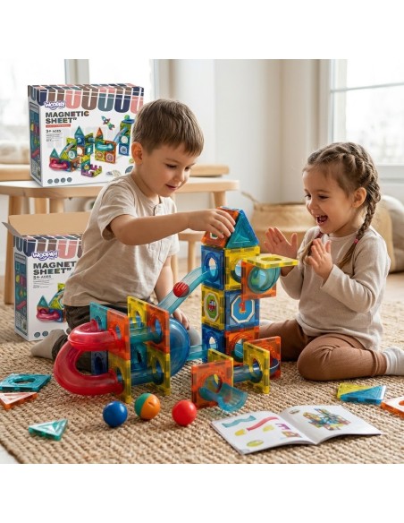 3D WOOPIE Magnetic Blocks - Educational Set Ball Track 42 pcs.