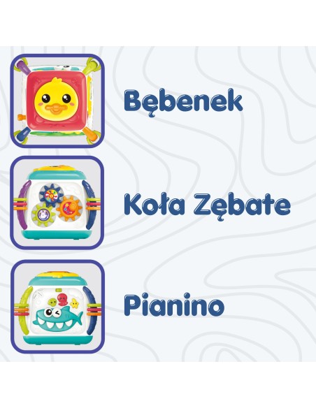 WOOPIE Interaktywna Kostka Edukacyjna Funny Cube Bębenek Pianinko