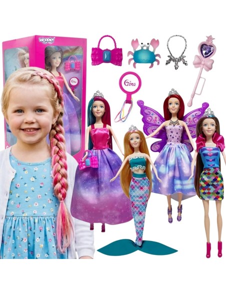4 lėlių princesėms rinkinys su priedais – pramogos ir kūrybiškumas - WOOPIE