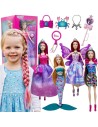 Set of 4 princess dolls with accessories - fun and creativity - WOOPIE