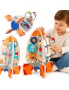 Medinė edukacinė raketa Tooky Toy – Kosminis pramogų centras 3 m.