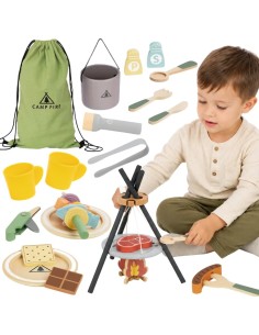 Holz-Camping-Kochset Tooky Toy – Kochen-Spiel für Kinder