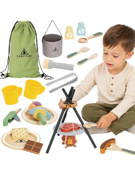 Holz-Camping-Kochset Tooky Toy – Kochen-Spiel für Kinder