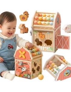 Medinis rūšiuoklis ūkis Tooky Toy - Skaičiuotuvas Formos Gyvūnai Ugdymas