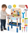 TOOKY TOY medinis dirbtuvių stalas „pasidaryk pats“ įrankiams, 48 vnt.