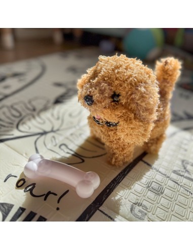 Interactive Plush Dog WOOPIE Poodle Husky with Bone