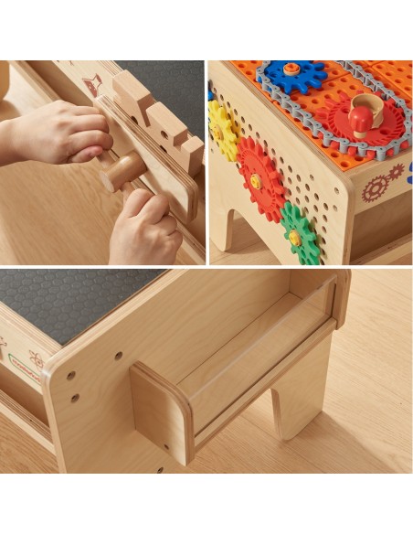 MASTERKIDZ Medinės XXL Montessori STEM dirbtuvės – įrankiai vaikams