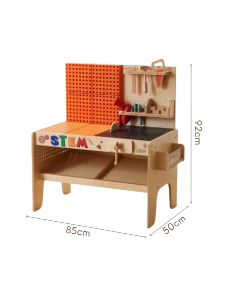 MASTERKIDZ Medinės XXL Montessori STEM dirbtuvės – įrankiai vaikams
