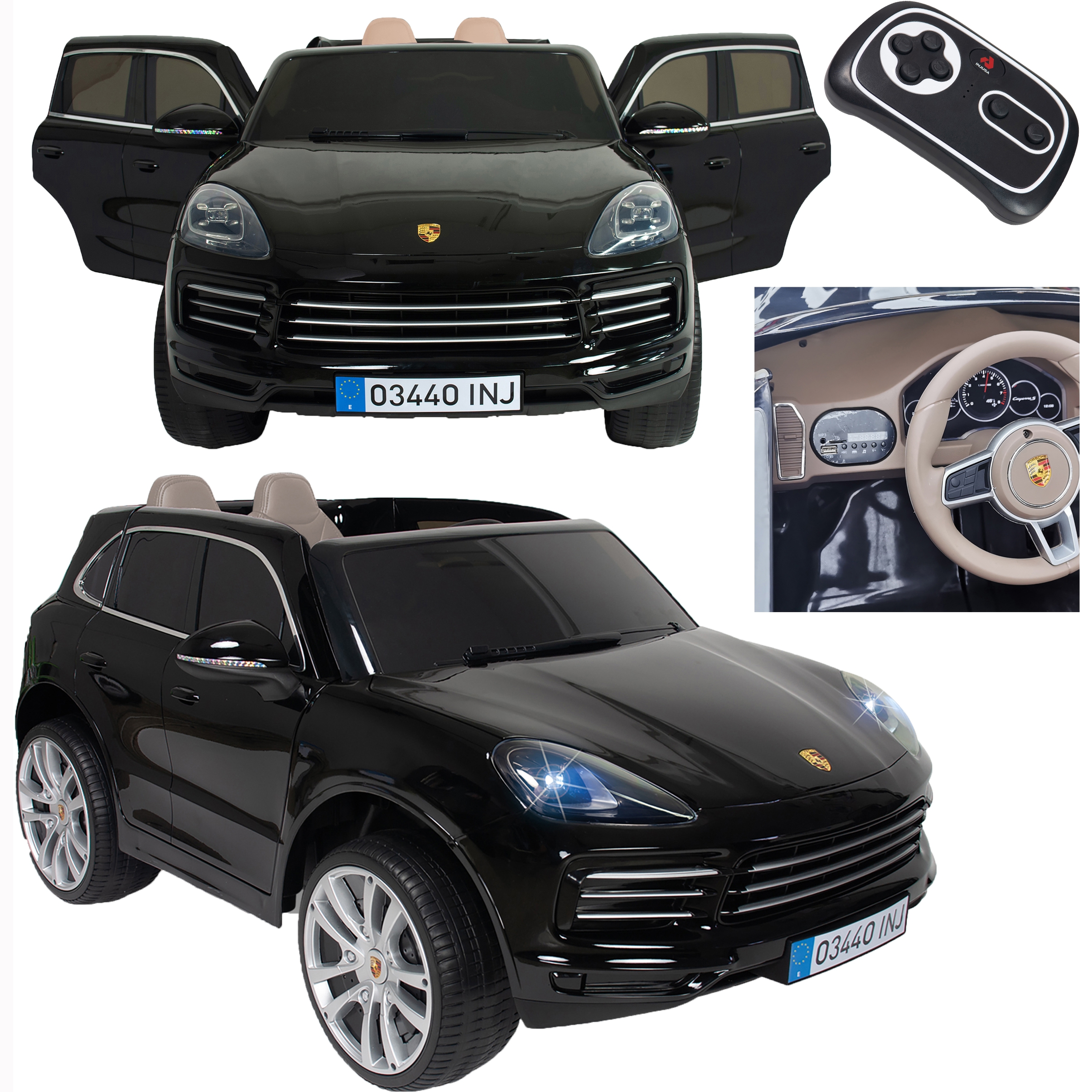 Porsche cayenne s samochód dwuosobowy na akumulator 12v r/c mp3