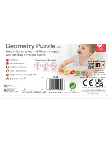 Wooden Geometric Puzzle Shape Sorter Classic World-Puzzle