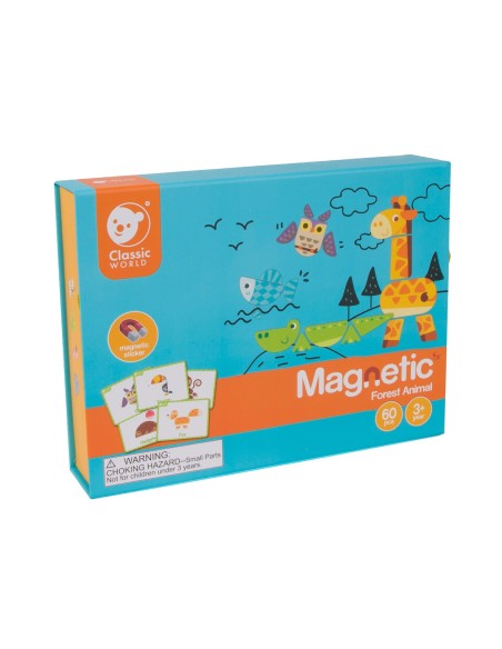 Układanka Magnetyczna Zwierzęta 60 el. - CLASSIC WORLD
